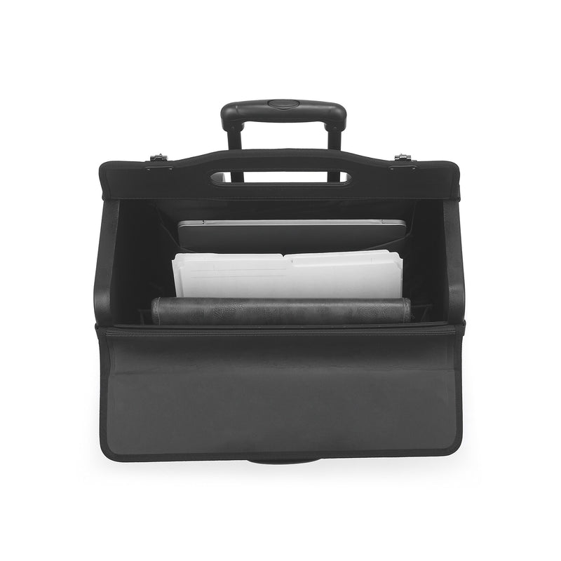 Bugatti Warren Briefcase, Laptop Compatible, Rolling, Black (BZCW0704-Black)