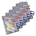 Zipper Binder Pocket, 2- to 5-Hole Punched, 6" x 9.5", Clear