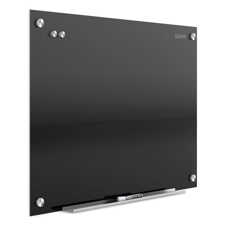 Infinity Magnetic Glass Marker Board, 72" x 48", Black Surface