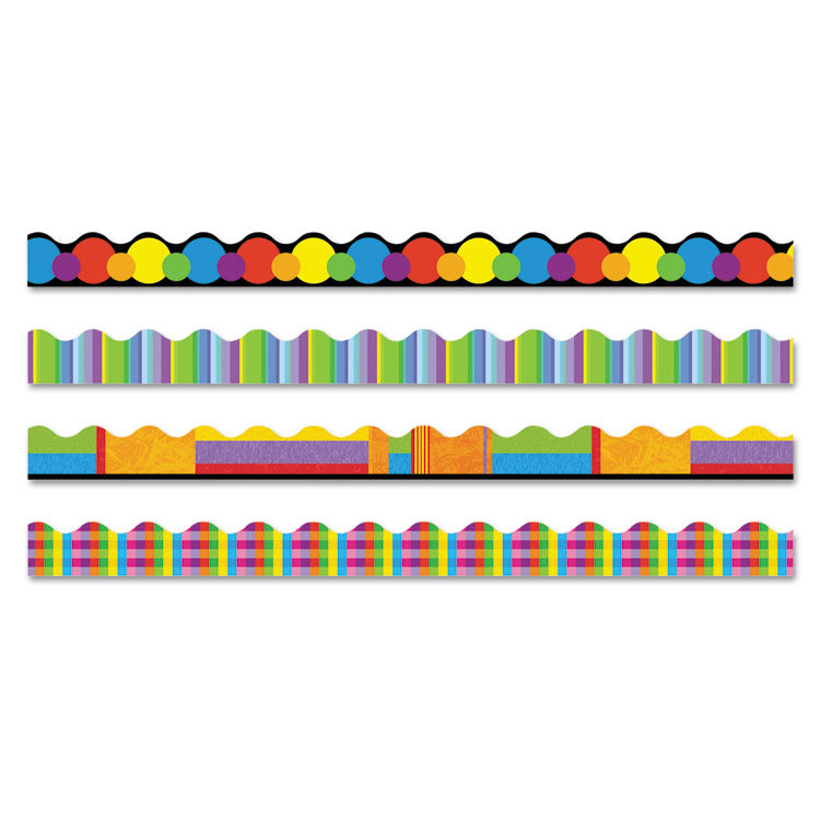Terrific Trimmers Variety Set Board Trim, Assorted Color Basics, 2.25" x 39", Assorted Colors, 48/Set