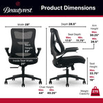 Beautyrest ErgoMax Ergonomic Mesh Swivel Task Chair, Black (60078-BLK)