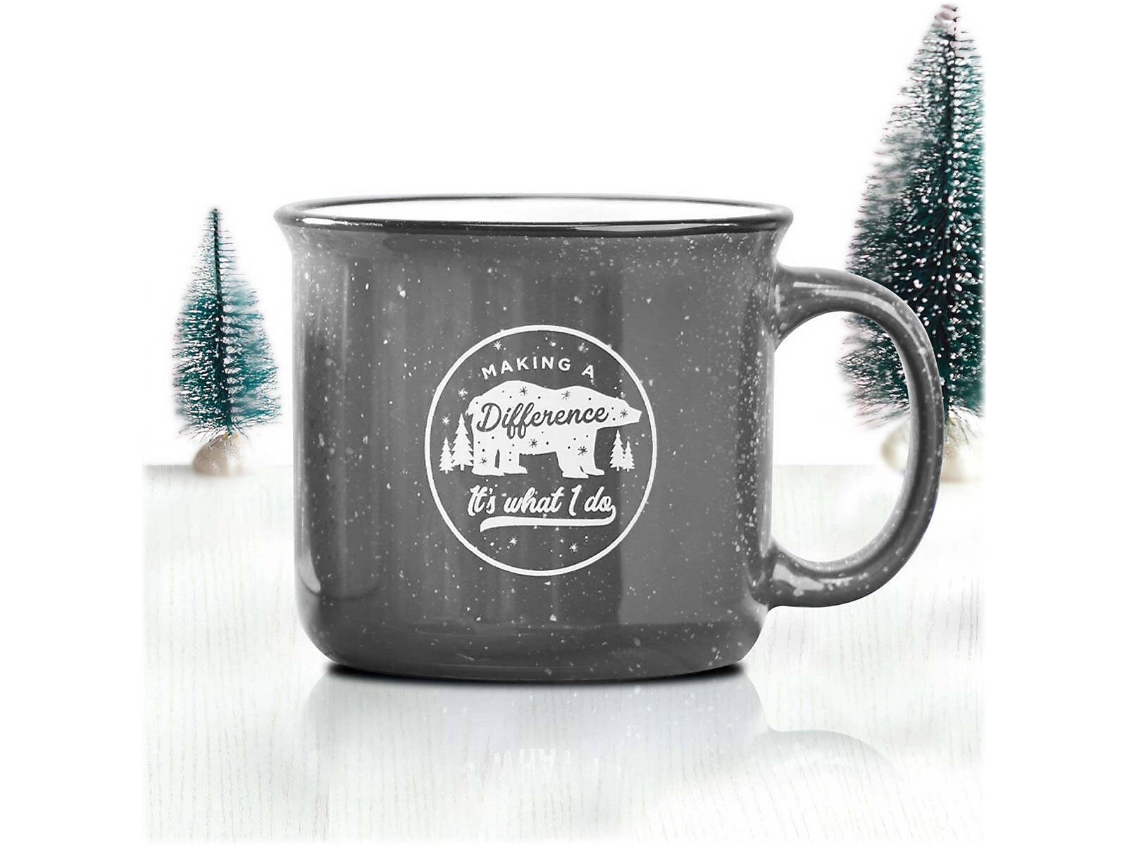 Baudville "Making A Difference Is What I Do" Ceramic Coffee Mug, 13 oz., Gray/White (92996)