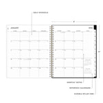 Planning Calendar BS Nevaeh Clear PET 8x10 RY26 Monthly Safety Wirebound -