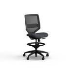 HON Solve Armless ReActiv/Vinyl Task Stool with Backrest and Footrest, Charcoal/Basalt (HSLVSMR.Y1.N.H.0S.SX23.BL.SB.T)