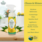 Absolute Green Eco-Friendly All-Purpose Cleaner, Fresh Lemon Scent, 25 Fl Oz., 6/Carton (AG2-ST-6)