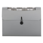 Step Index Organizer, 12 Sections, Cord/Hook Closure, 1/6-Cut Tabs, Letter Size, Silver