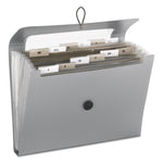 Step Index Organizer, 12 Sections, Cord/Hook Closure, 1/6-Cut Tabs, Letter Size, Silver