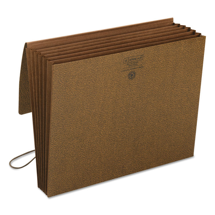Classic Expanding Partition Wallet with Tear Resistant Gusset/Elastic Cord, 5.25" Expansion, 6 Section, Letter Size, Redrope