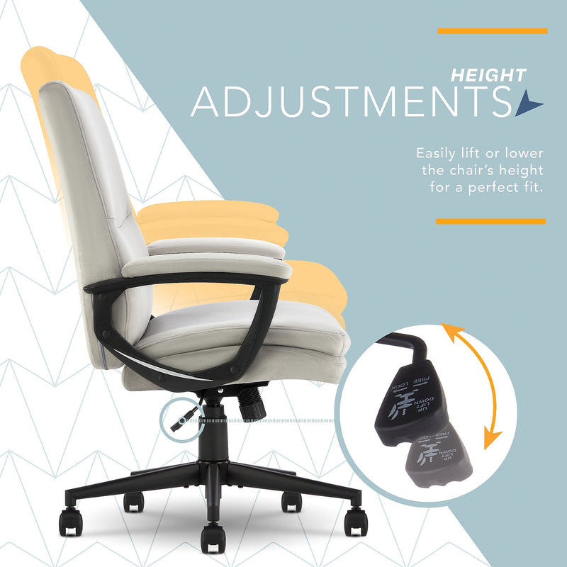 Click365 Ergonomic Velvet Swivel Executive Chair, Gray (CCHR10024C)