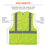 Ergodyne GloWear 8215BA High Visibility Sleeveless Safety Vest, ANSI Class R2, Lime, 2XL/3XL (21077)