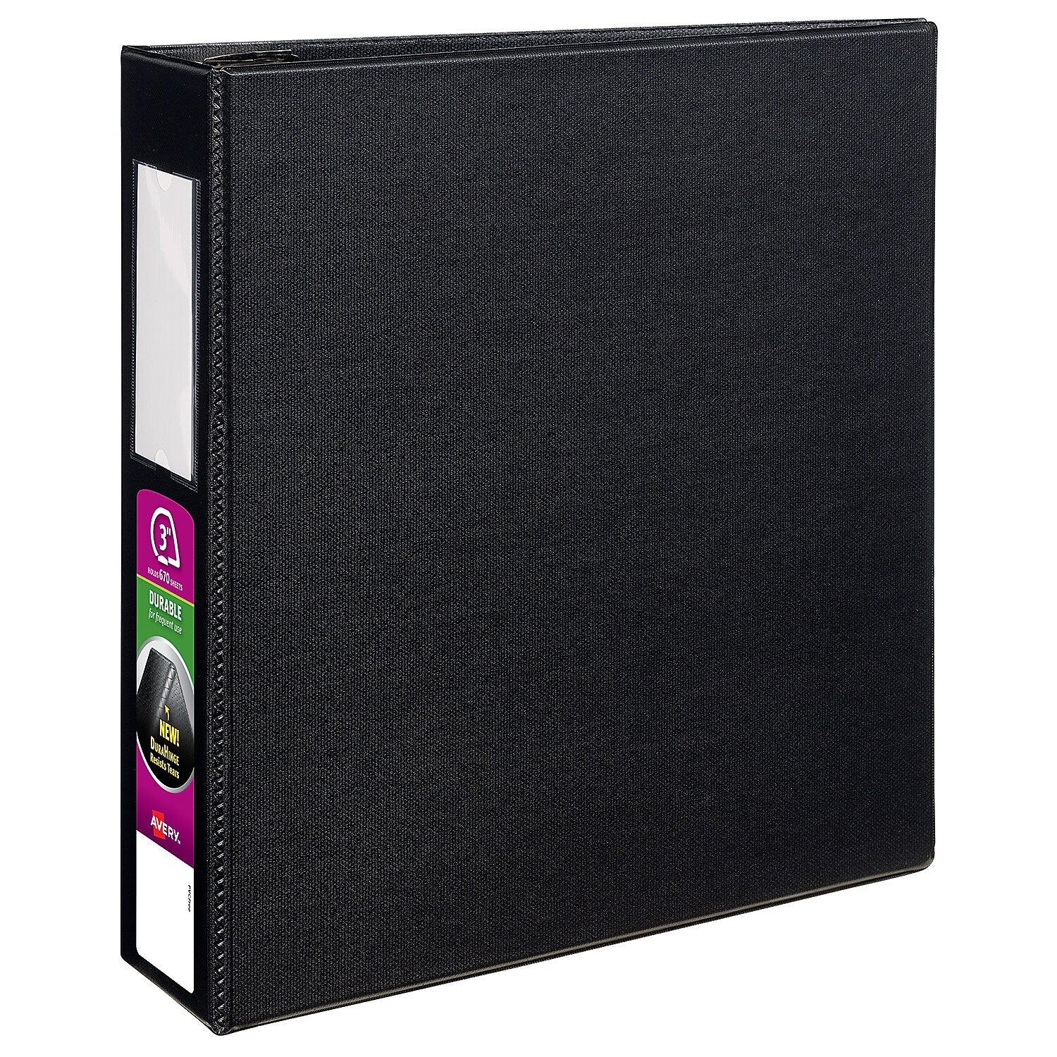 Avery 3" 3-Ring Non-View Binders, D-Ring, Black (08728/08702)