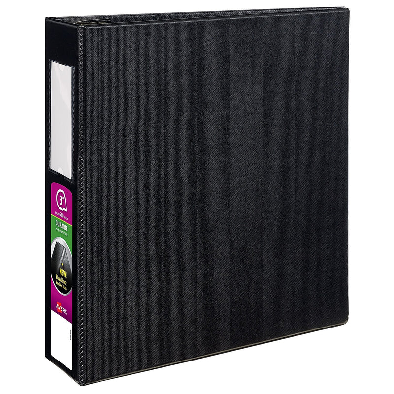 Avery 3" 3-Ring Non-View Binders, D-Ring, Black (08728/08702)