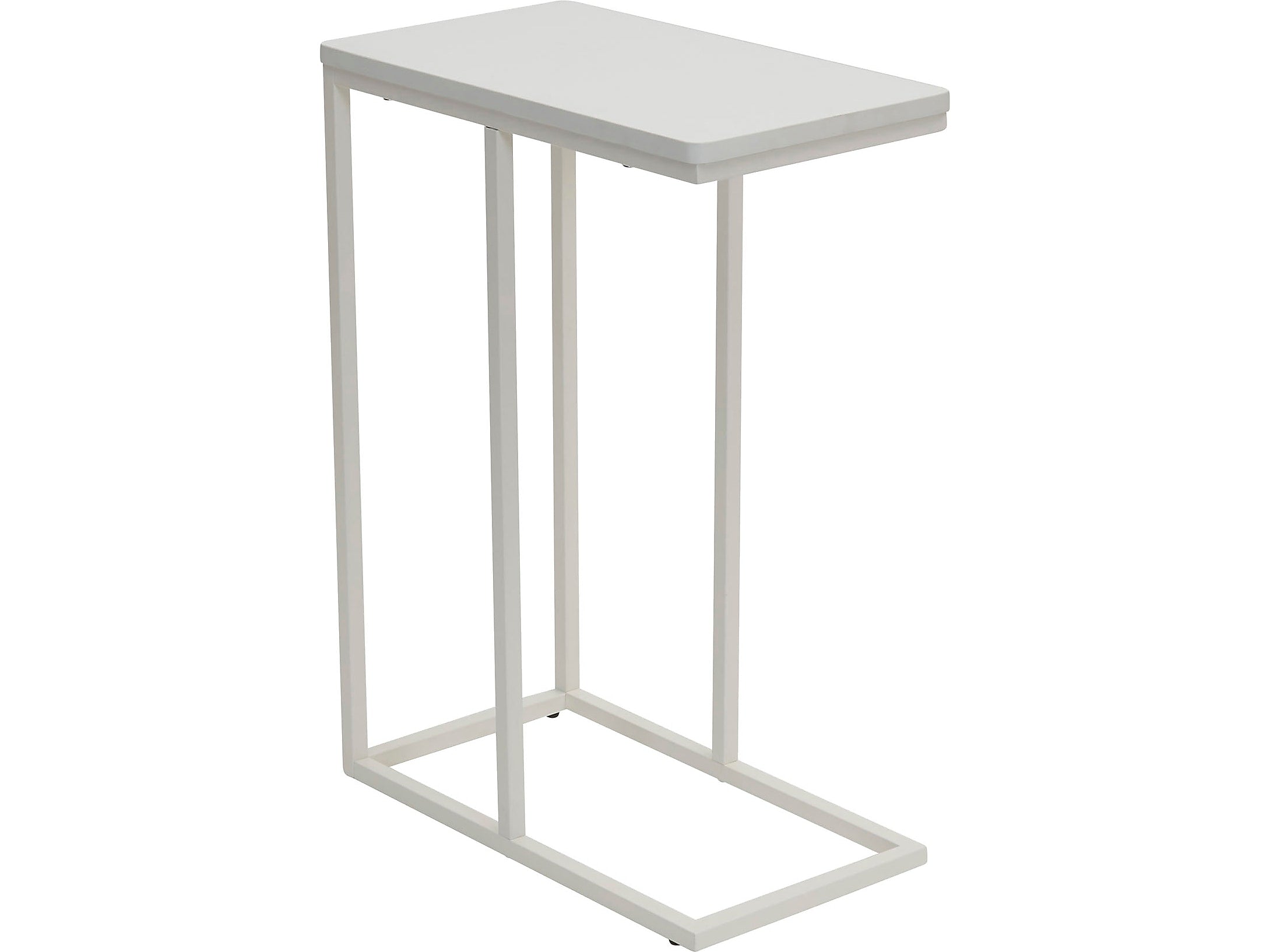 Household Essentials Jamestown 10.25"W x 17.75"D Laminate End Table, Scandinavian White/White (8100-1)