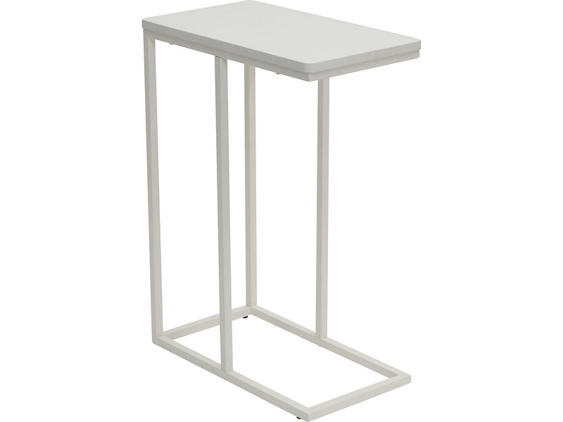 Household Essentials Jamestown 10.25"W x 17.75"D Laminate End Table, Scandinavian White/White (8100-1)