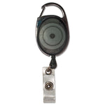 Carabiner-Style Retractable Id Card Reel, 30" Extension, Smoke, 12/pack