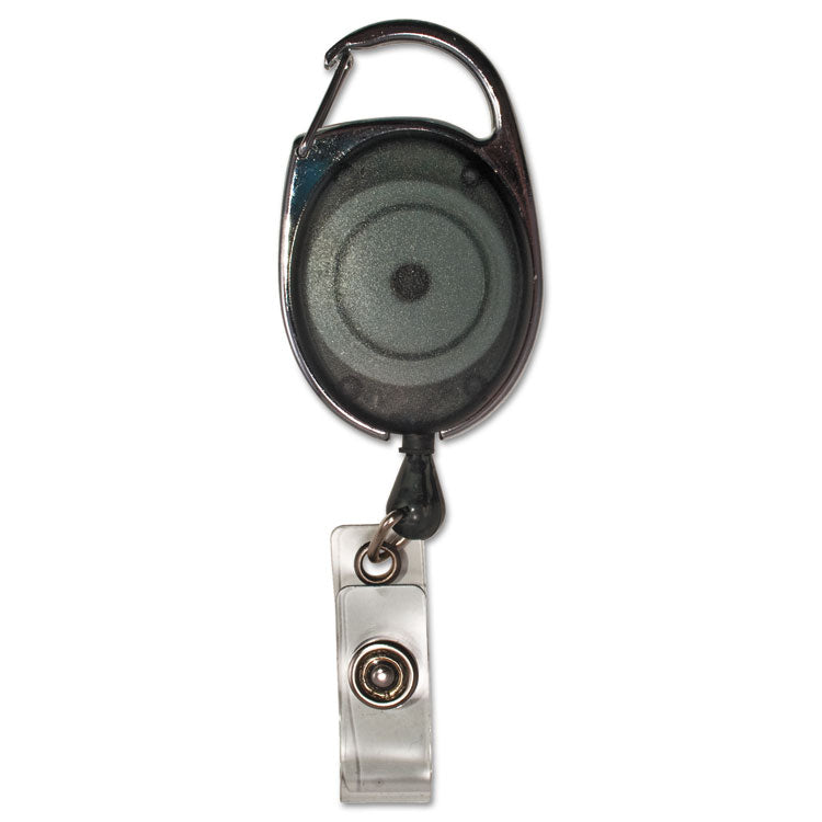 Carabiner-Style Retractable Id Card Reel, 30" Extension, Smoke, 12/pack
