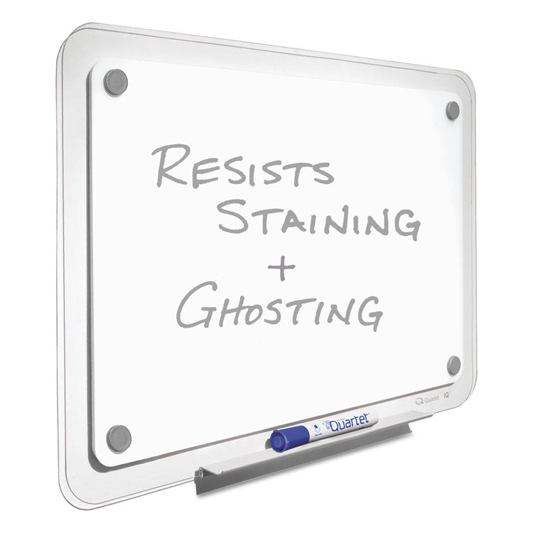 iQ Total Erase Translucent-Edge Board, 49" x 32", White Surface, Clear Plastic Frame