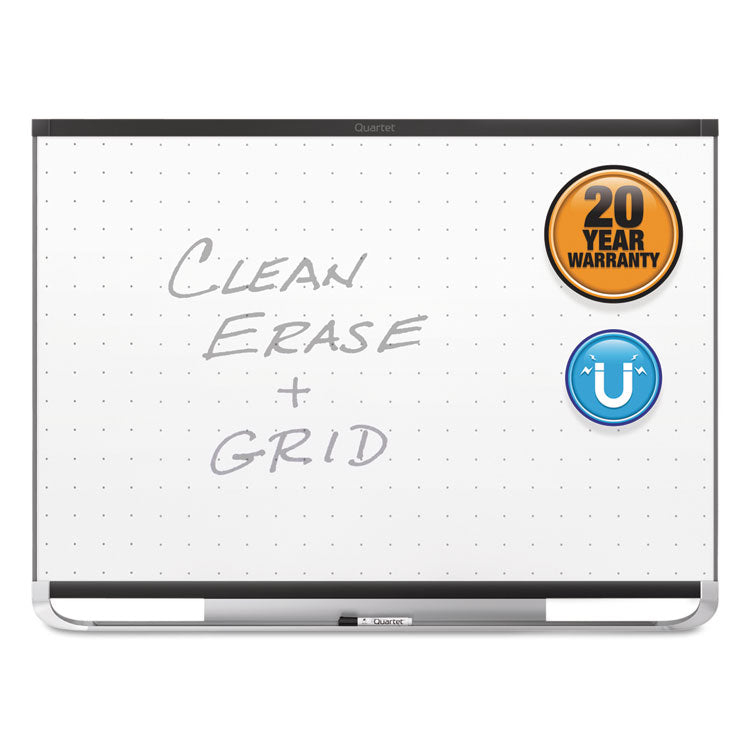 Prestige 2 Magnetic Total Erase Whiteboard, 48" x 36", White Surface, Black Aluminum/Plastic Frame