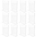 Staples Double-Sided Sign Holder, 8.5" x 11", Clear Plastic, 12/Pack (28180)