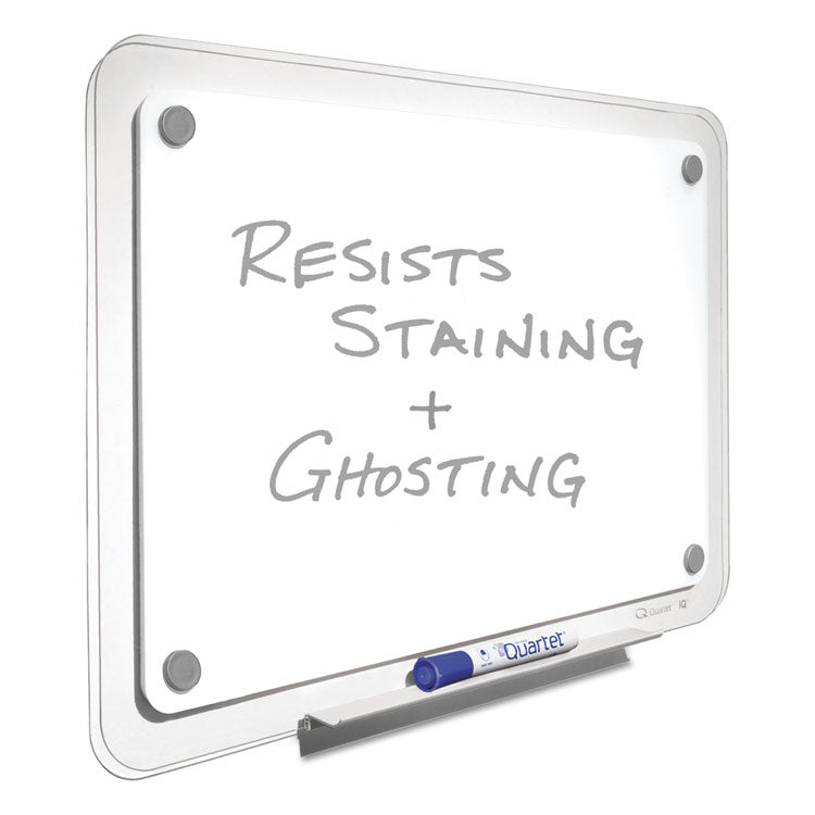 iQ Total Erase Translucent-Edge Board, 36" x 23", White Surface, Clear Plastic Frame