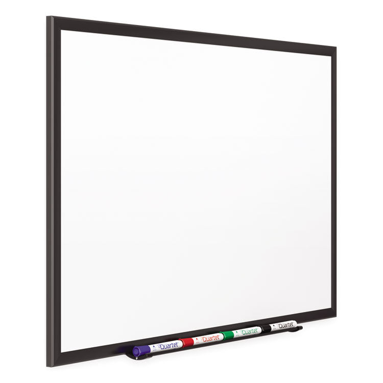 Classic Series Porcelain Magnetic Dry Erase Board, 36" x 24", White Surface, Black Aluminum Frame