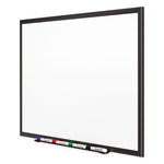 Classic Series Porcelain Magnetic Dry Erase Board, 36" x 24", White Surface, Black Aluminum Frame