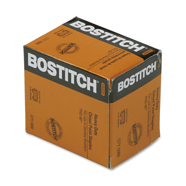 Heavy-Duty Premium Staples, 0.38" Leg, 0.5" Crown, Steel, 5,000/box