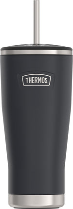 Thermos Icon Stainless Steel Vacuum Insulated Cold Tumbler with Straw, 24 oz., Granite (EAIS1112GT4)