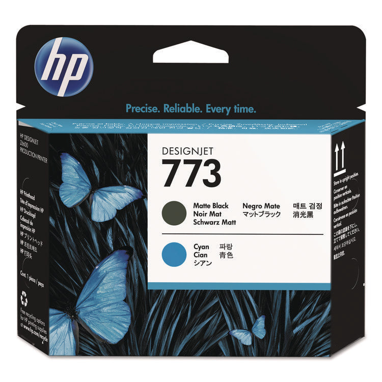 HP 773 (C1Q20ACT) Cyan/Matte Black Printhead, 24/Carton