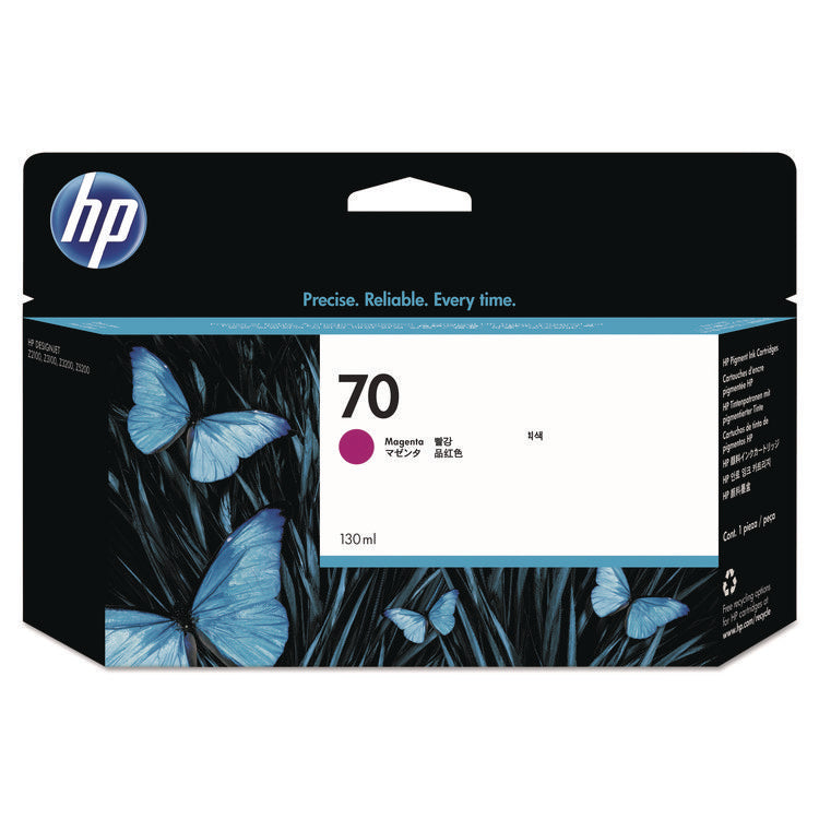 HP 70 (C9453ACT) Magenta Original DesignJet Ink Cartridge, 20/Carton
