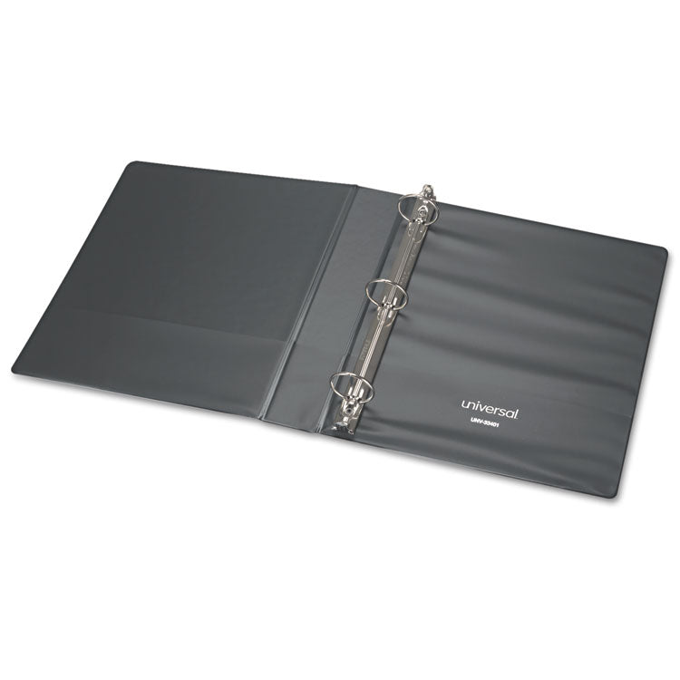 Economy Non-View Round Ring Binder, 3 Rings, 1" Capacity, 11 X 8.5, Black
