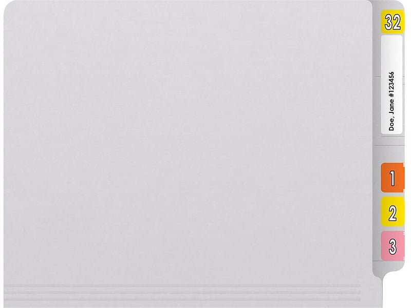 Medical Arts Press Reinforced End Tab File Folder, Straight Cut, Letter-Size, White, 50/Box (S-01601-WHT)