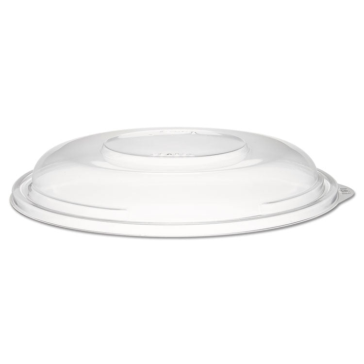 PresentaBowls Clear Dome Lids, 7.3" Diameter x 1.1" h, Clear, Plastic, 63 Lids/Bag, 4 Bags/Carton