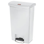 Streamline Resin Step-On Container, Front Step Style, 13 gal, Polyethylene, White