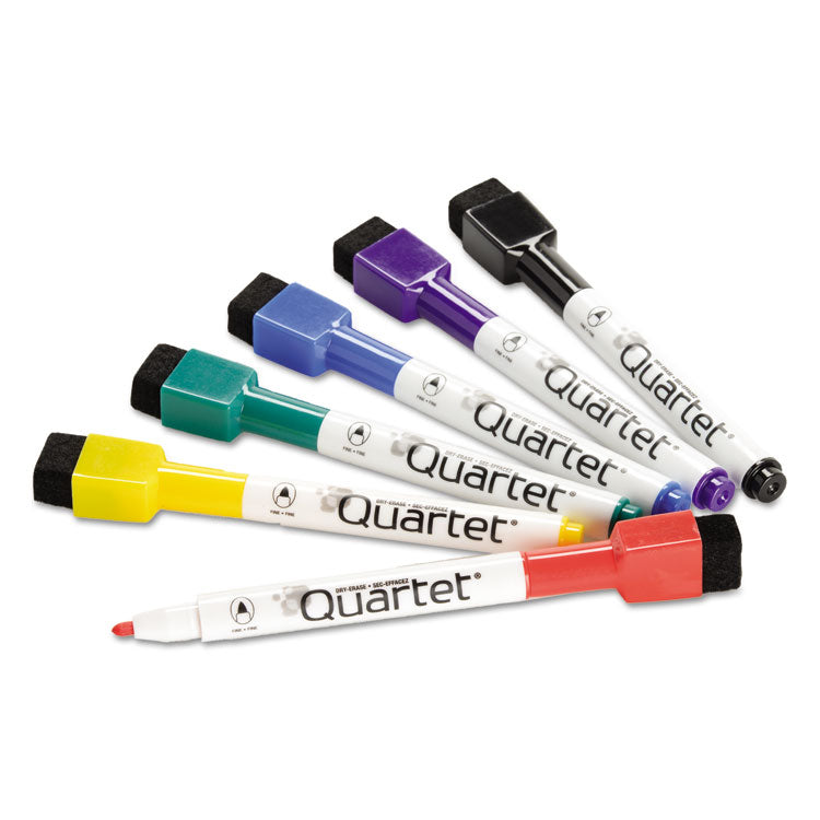 Low-Odor Rewritables Dry Erase Mini-Marker Set, Fine Bullet Tip, Assorted Classic Colors, 6/set