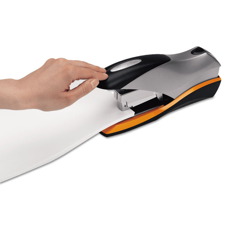 Optima 70 Desktop Stapler, 70-Sheet Capacity, Silver/black/orange
