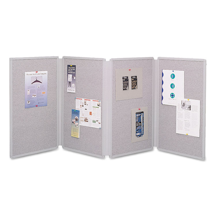 Tabletop Display Presentation Board, 72" x 30", Gray Surface, Gray Plastic Frame