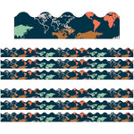 Carson Dellosa Education Scalloped Border, 3"x 3', Let's Explore World Map, 6/Bundle (CD-108481-6)
