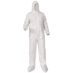 A35 Liquid And Particle Protection Coveralls, Zipper Front, Hood/boots, Elastic Wrists/ankles, Small, White, 25/carton