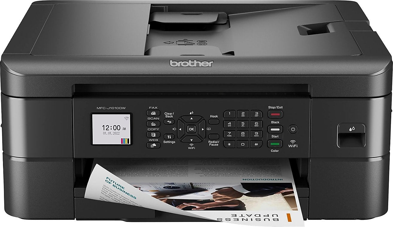 Brother MFC-J1010DW Wireless Color Inkjet Printer, All-In-One, Print, Scan, Copy, Fax (MFCJ1010DW)