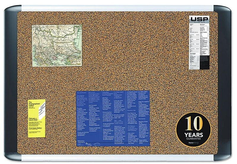 MasterVision Tech Cork Board, 72" x 48", Tan Surface, Silver/Black Aluminum Frame (BVCMVI270501)