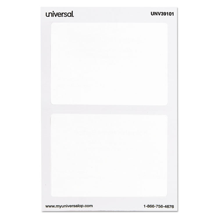 Plain Self-Adhesive Name Badges, 3 1/2 X 2 1/4, White, 100/pack
