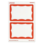 Border-Style Self-Adhesive Name Badges, 3 1/2 X 2 1/4, White/red, 100/pack