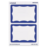Border-Style Self-Adhesive Name Badges, 3 1/2 X 2 1/4, White/blue, 100/pack