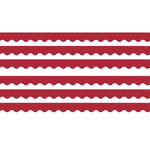 Teacher Created Resources Border Trim, 2.19" x 2.92', Cranberry Red Scalloped, 12/Pack, 6 Packs/Bundle (TCR9242-6)
