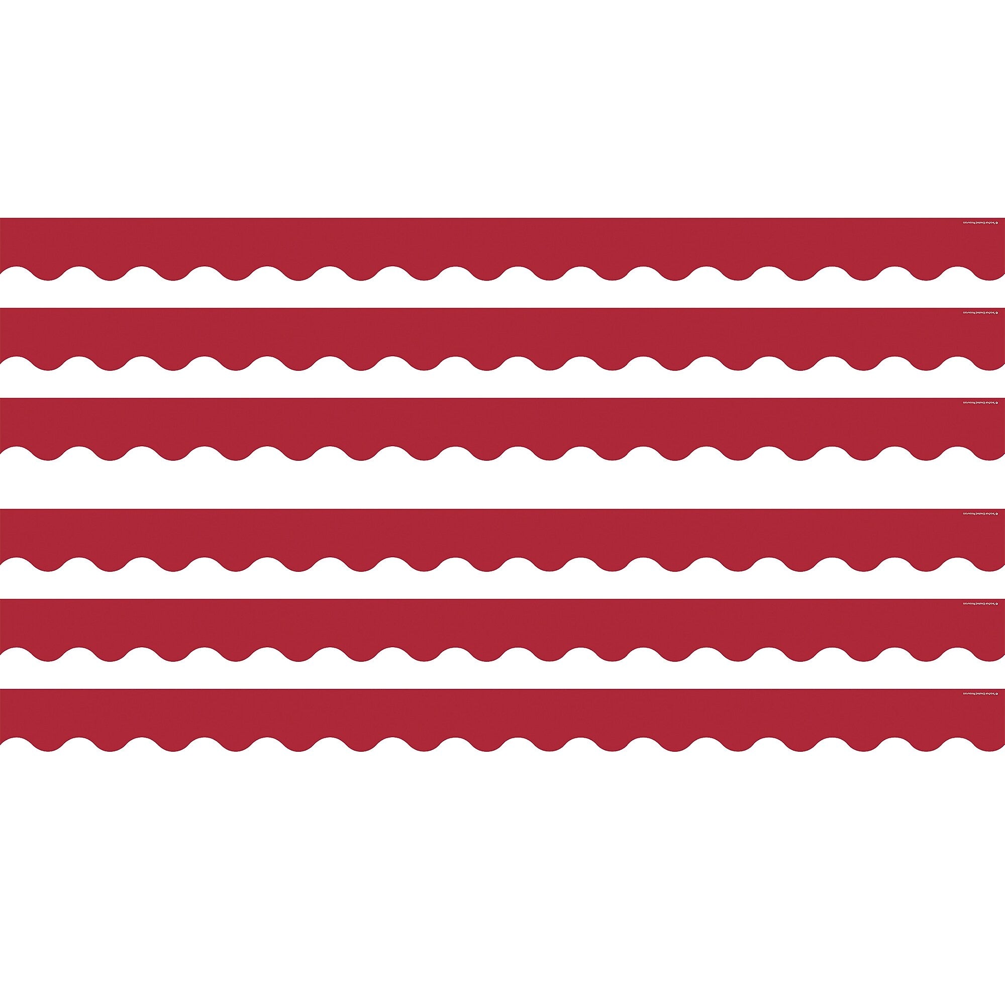 Teacher Created Resources Border Trim, 2.19" x 2.92', Cranberry Red Scalloped, 12/Pack, 6 Packs/Bundle (TCR9242-6)