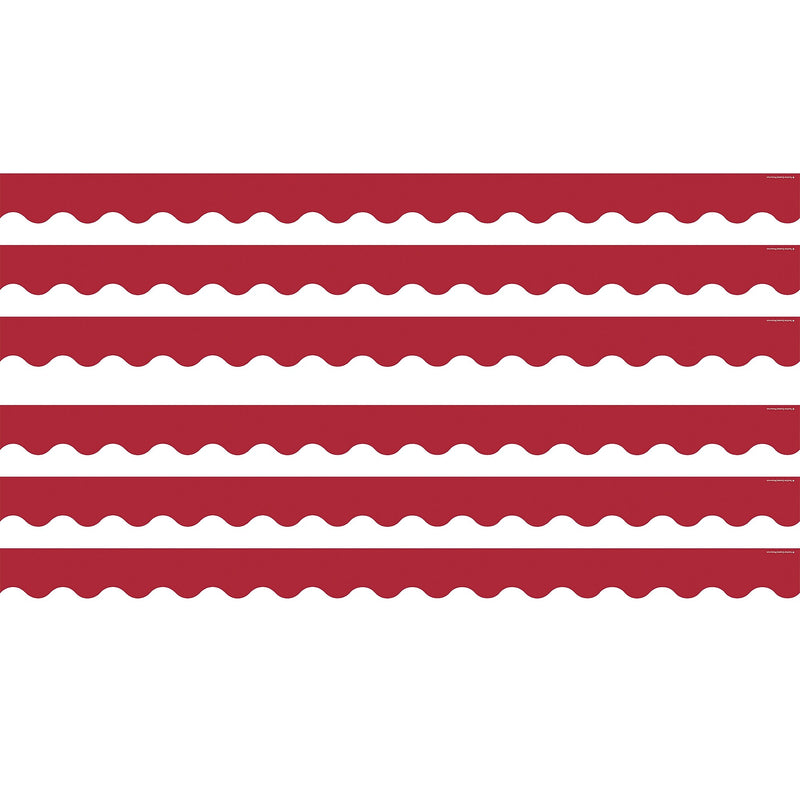 Teacher Created Resources Border Trim, 2.19" x 2.92', Cranberry Red Scalloped, 12/Pack, 6 Packs/Bundle (TCR9242-6)