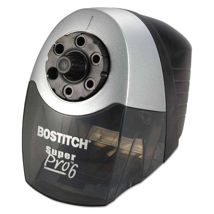 Super Pro 6 Commercial Electric Pencil Sharpener, Ac-Powered, 6.13 X 10.69 X 9, Gray/black