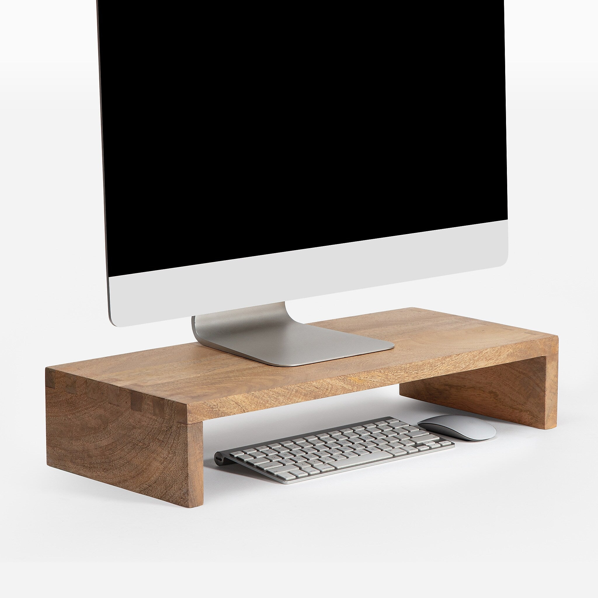 Anji Mountain Mango Wood Monitor Stand, Up to 32" Monitor, Natural (MS-FNG-MNG)