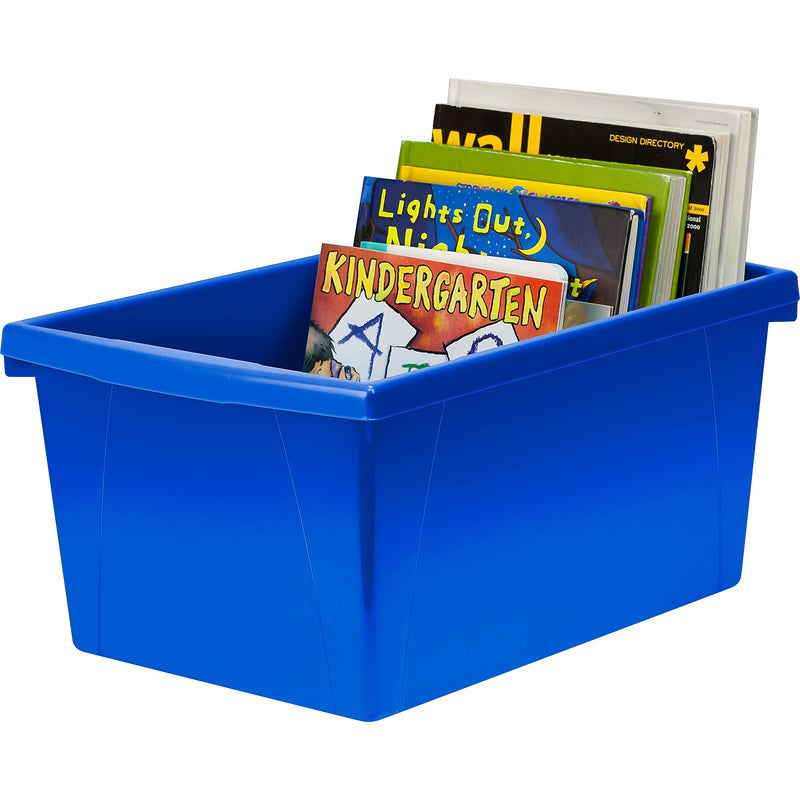 Storex Plastic Medium Classroom Storage Bin, 16.75"x 11.87"x 8.28", Blue, Pack of 2 (STX61482U06C-2)